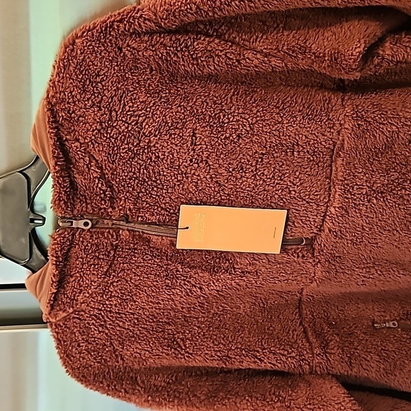 💕GIRLFRIEND COLLECTIVE💕 Teddy Recycled Fleece Hoodie Raisin Brown Large L NWT - Picture 8 of 11